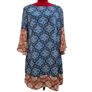 Jealous Tomato boho bell sleeved dress size XL